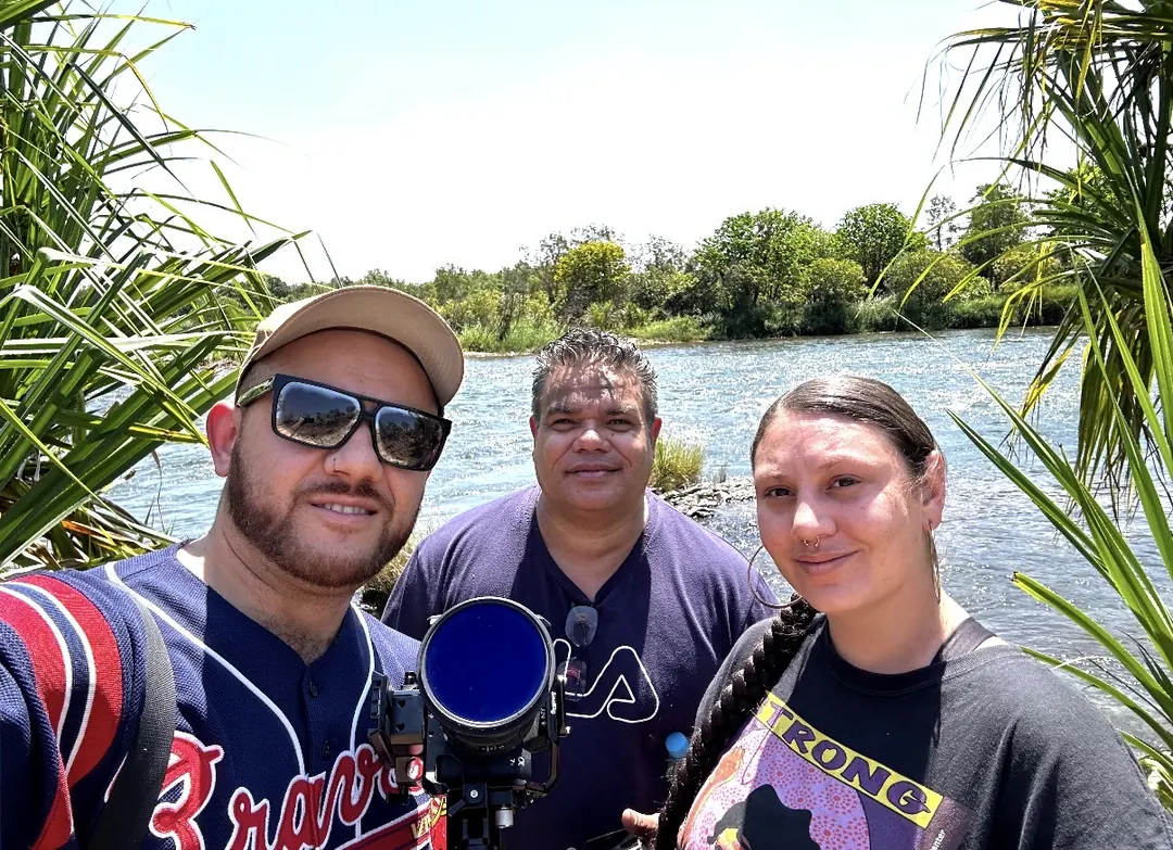 On location by the river