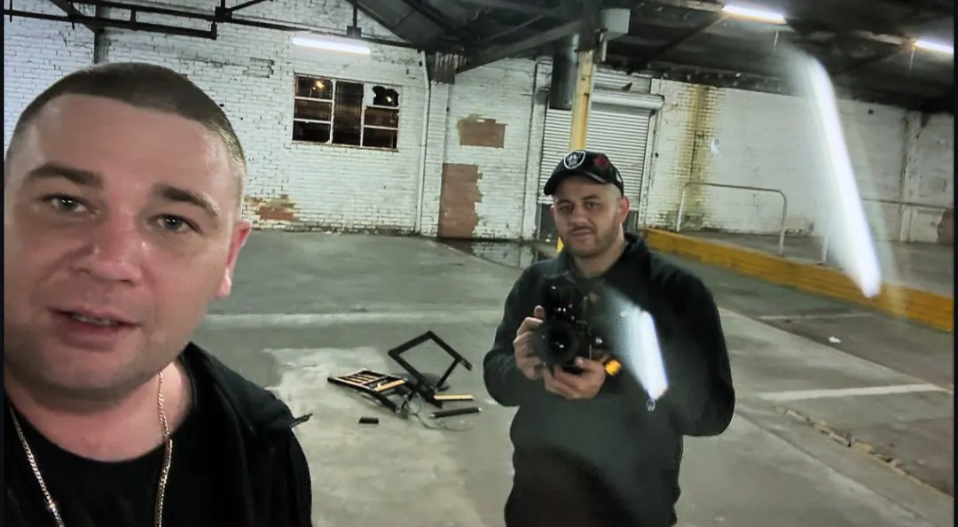 On set in a warehouse
